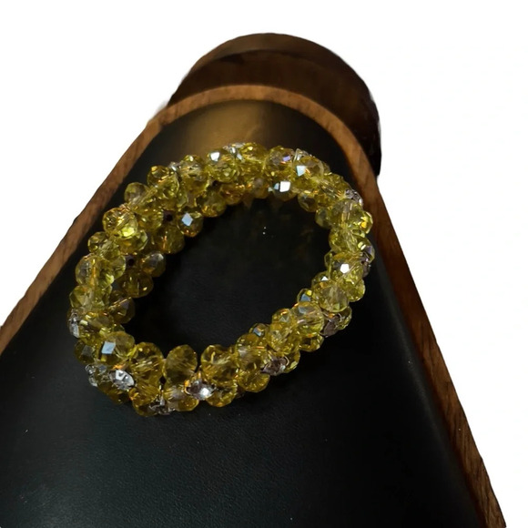 Yellow Crystal Stretchy Layering Bracelet - Picture 1 of 6